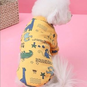 yellow dinosaur pet shirts